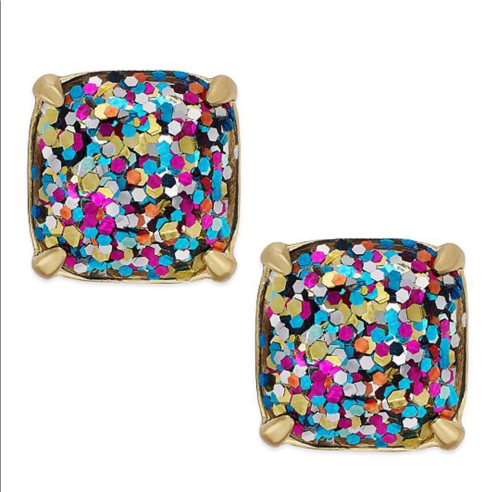 Rainbow glitter Kate Spade earrings